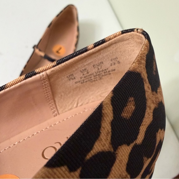 Franco Sarto Leopard Print maryjane ballet flats square toes 7 - Picture 3 of 5